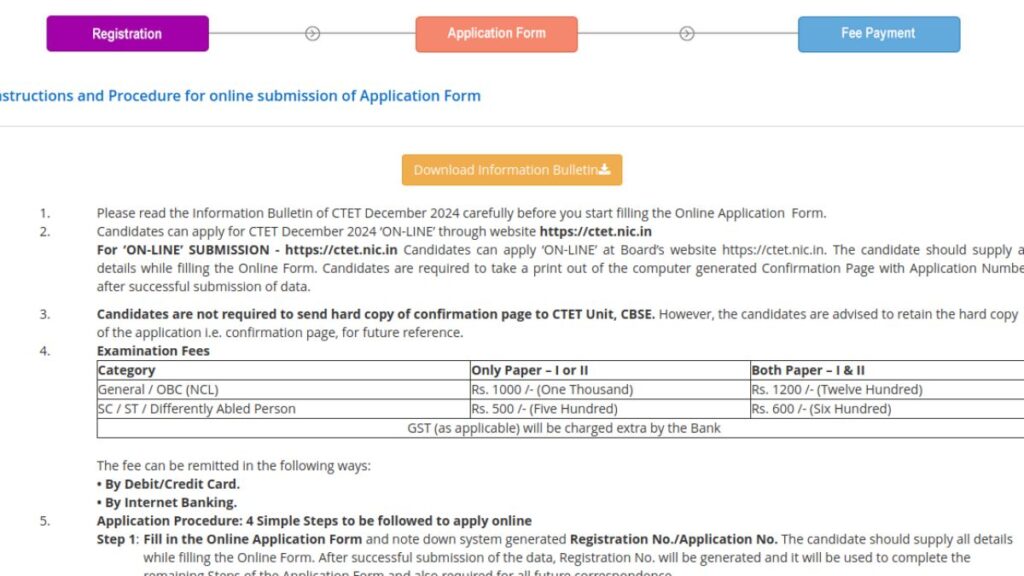 CTET Application Form-2024